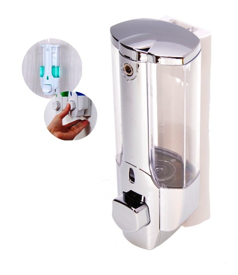 Wand Seifenspender Chrom Flüssigseifenspender Dispenser Shampoo Seife